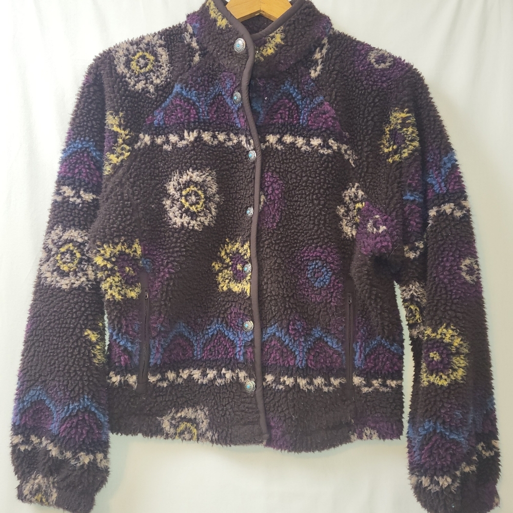 Shyanne Sherpa Fleece Jacket‎ Women's Size Small Aztec Western Cowgirl
